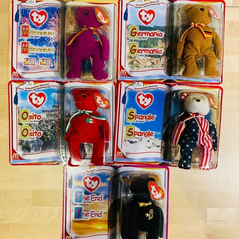 Ty Teenie Beanie Babies from McDonald's - Set of Five Bears, NWT